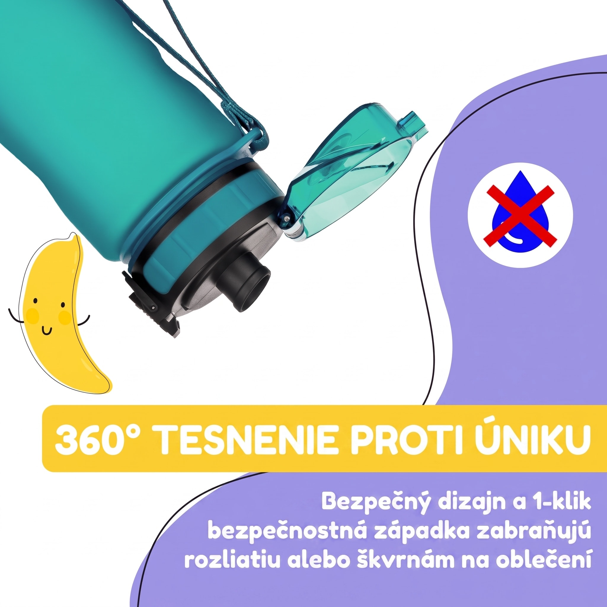 Klarstein Schmatzfatz Wakaba detská fľaša na pitie | 500 ml | Tritan | Popruh na prenášanie | Bez BPA – Obrázok 2