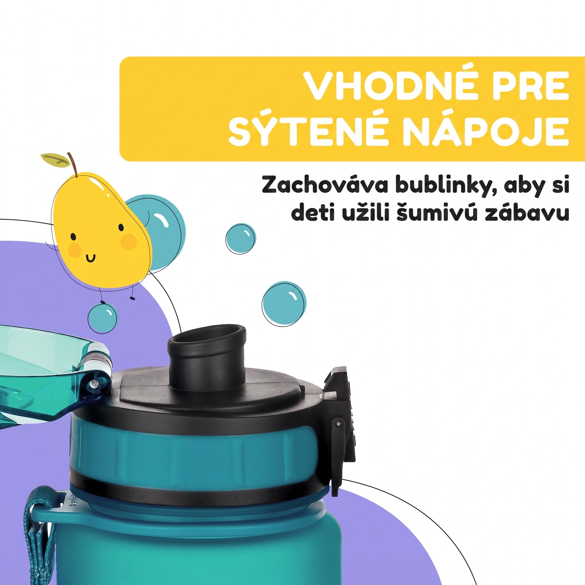 Klarstein Schmatzfatz Wakaba detská fľaša na pitie | 500 ml | Tritan | Popruh na prenášanie | Bez BPA – Obrázok 3