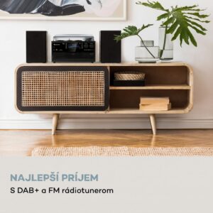 Auna Oakland DAB Plus, retro stereo systém, DAB+/FM, BT funkcia, vinyl, CD prehrávač, kazetový prehrávač. vrátane reproduktorov