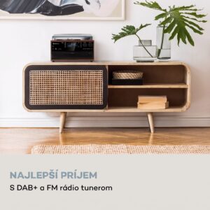 Auna Oakland DAB, retro stereo systém, DAB+/FM, BT funkcia, vinyl, CD, kazetový prehárvač