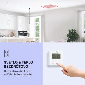 Klarstein Wondersky, infračervený stropný ohrievač, 60 x 6,5 x 60 cm (ŠxVxH), 350 W, IP44