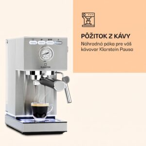 Klarstein Pausa espresovač s páčkovým sitkom, príslušenstvo z hliníkovej zliatiny