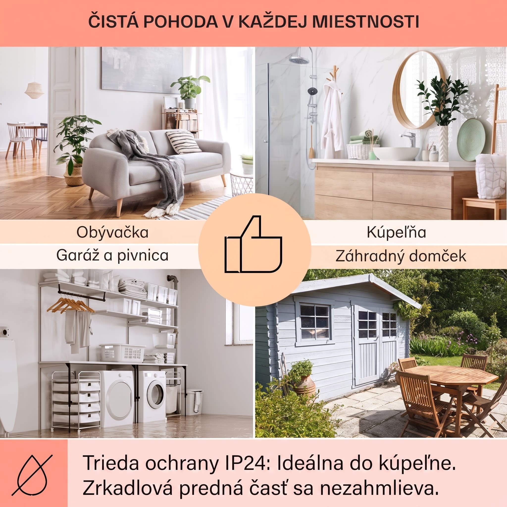 Klarstein La Palma 750 smart, infračervený ohrievač 2 v 1, 85 x 60 cm, 750W, zrkadlová predná časť – Obrázok 4