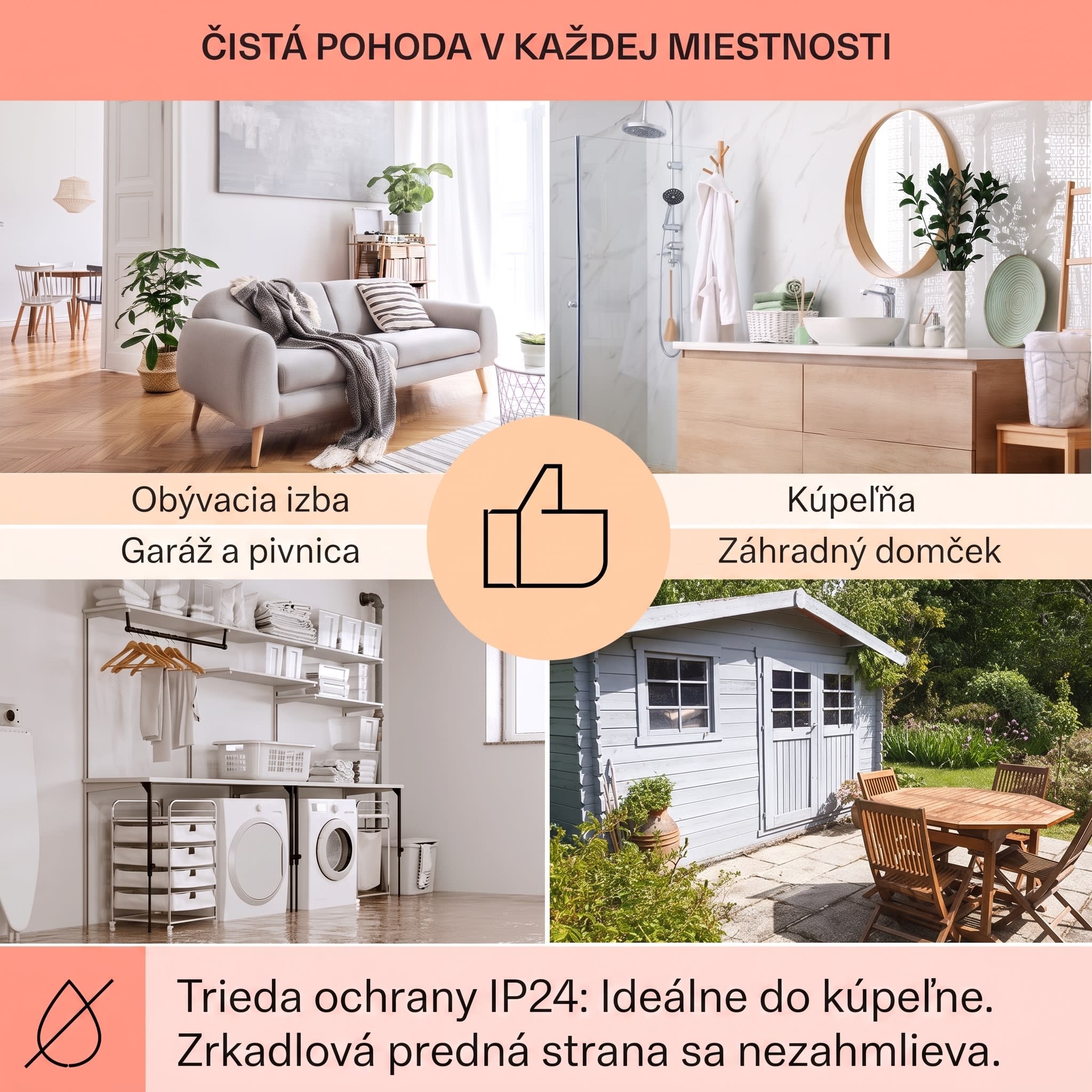 Klarstein La Palma 1000 smart, infračervený ohrievač 2 v 1, 120 x 60 cm, 1000 W, zrkadlová predná časť – Obrázok 4