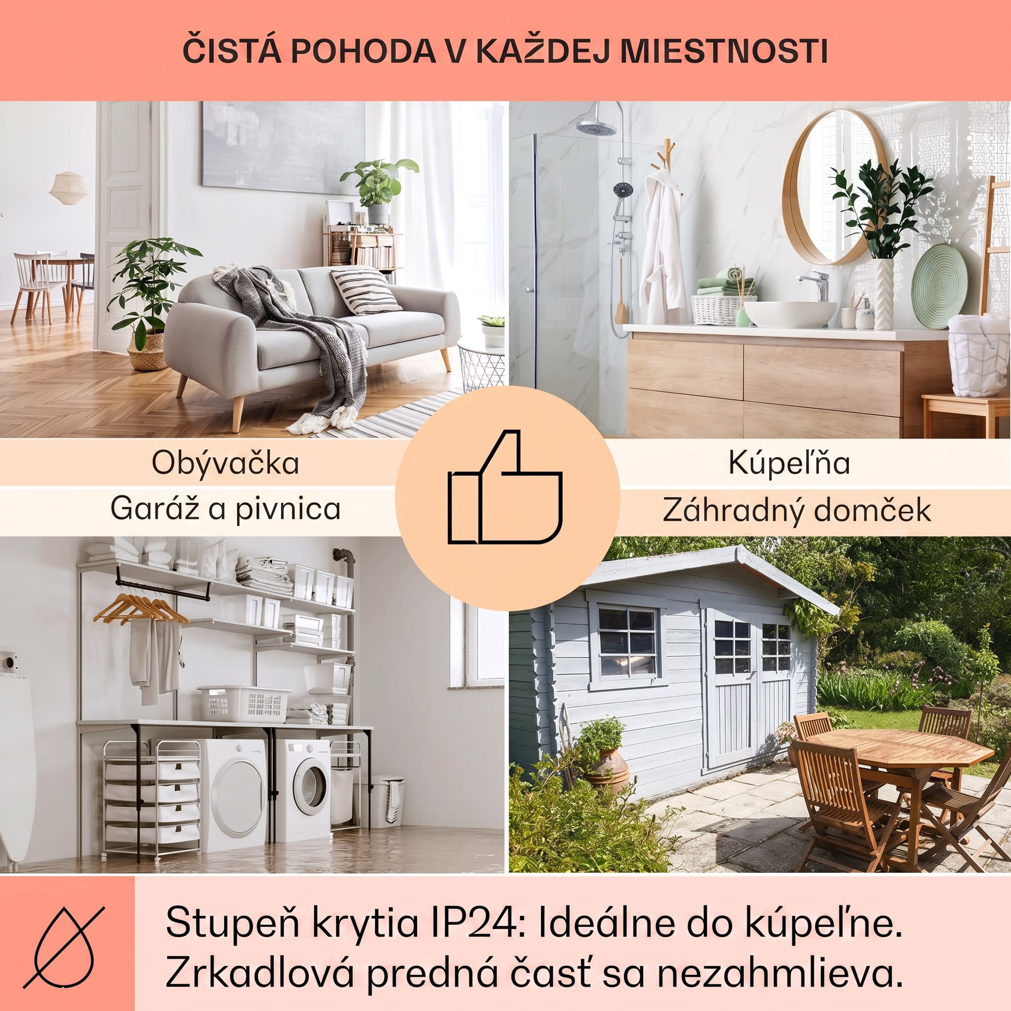 Klarstein La Palma 900 smart, infračervený ohrievač, 40 x 160 cm, 900 W, zrkadlový stojan – Obrázok 4