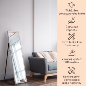 Klarstein La Palma 900 smart, infračervený ohrievač, 40 x 160 cm, 900 W, zrkadlový stojan