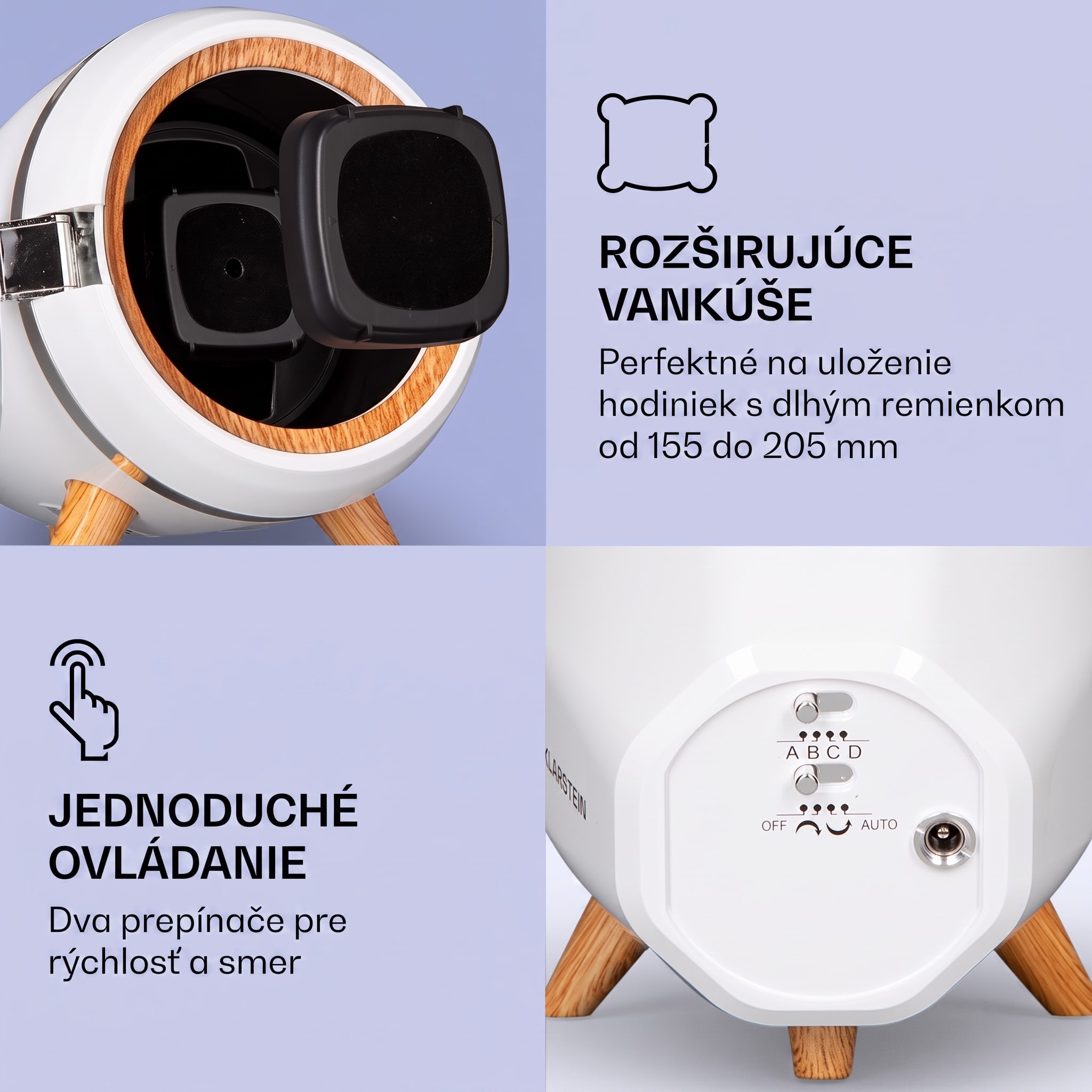 Klarstein Sindelfingen, naťahovač na hodinky, chod vľavo-vpravo, 1 hodinky – Obrázok 3