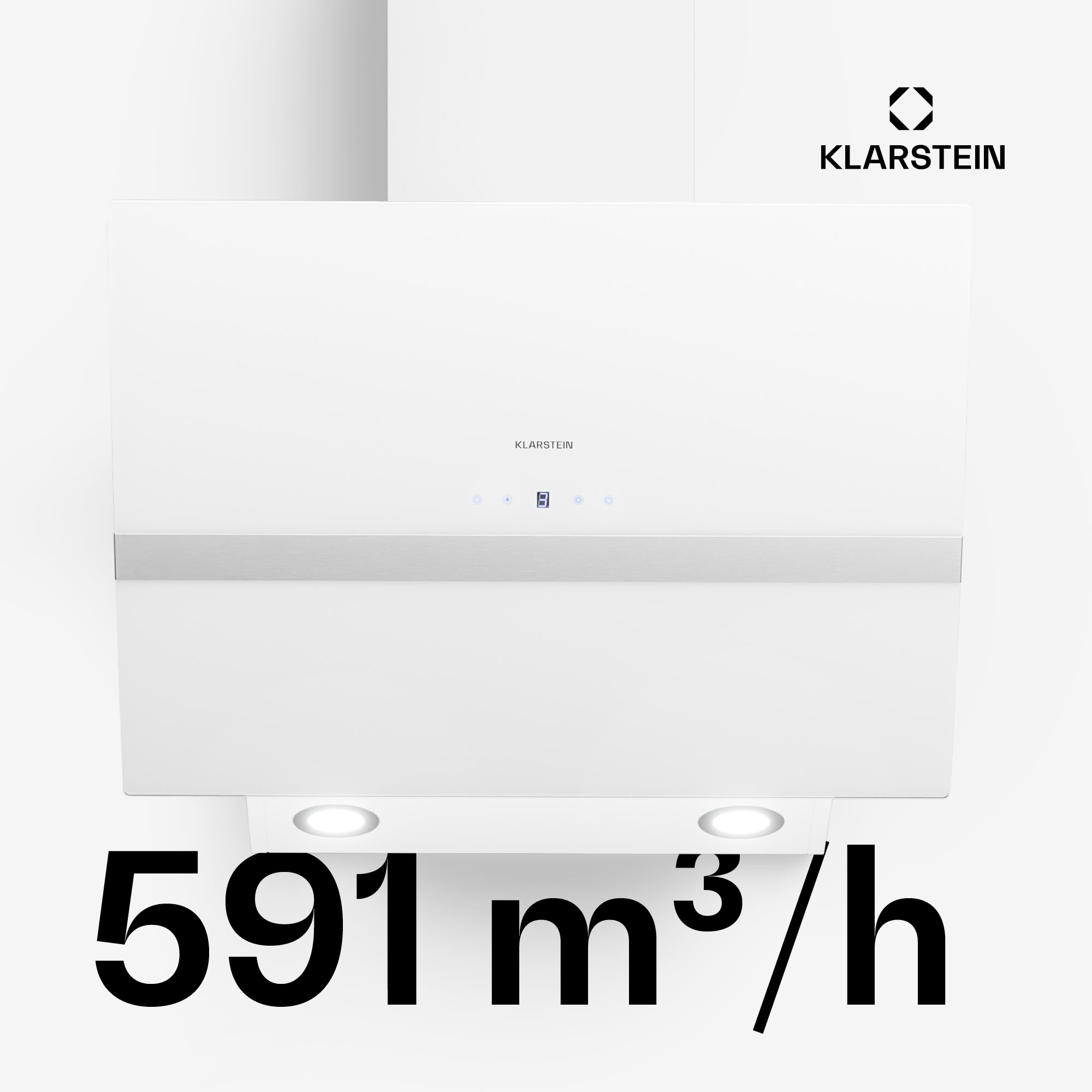 Klarstein Clara 60, digestor, 591 m³/h, dotykový displej, ambientné podsvietenie – Obrázok 3