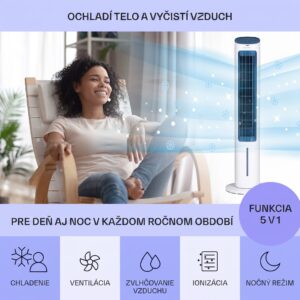 Klarstein Mistral, 5 v 1 ochladzovač vzduchu, ventilátor, zvlhčovač vzduchu, ionizátor, 360 m³/h, diaľkové ovládanie
