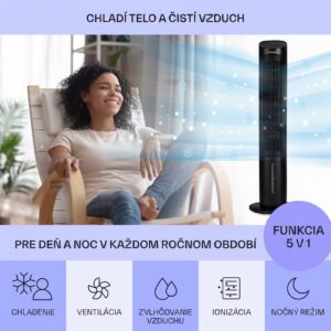 Klarstein Mistral, 5 v 1 ochladzovač vzduchu, ventilátor, zvlhčovač vzduchu, ionizátor, 360 m³/h, diaľkové ovládanie