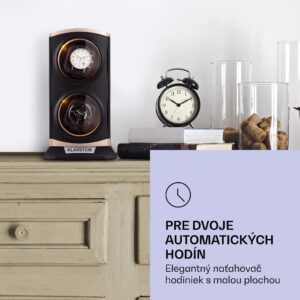 Klarstein St. Gallen Premium, naťahovač na hodinky, 2 hodiniek, 4 rýchlosti, čierny
