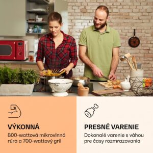 Klarstein Julieta, mikrovlnná rúra s grilom, 20 l, 700/800 W, Ø 25,5 cm, 8 programov