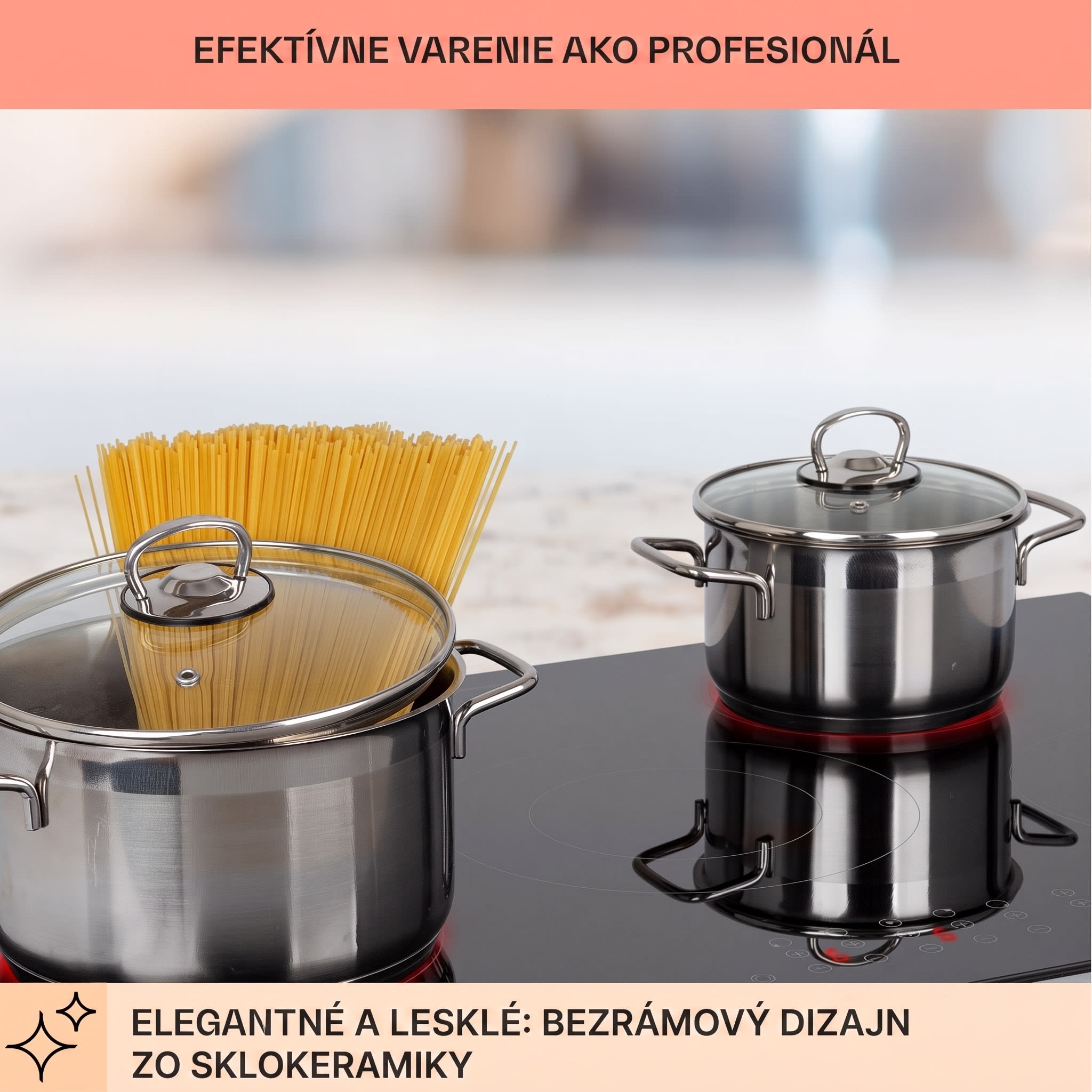 Klarstein Virtuosa 5, vstavaná varná doska, 5 zón, 8200W, sklokeramika – Obrázok 2