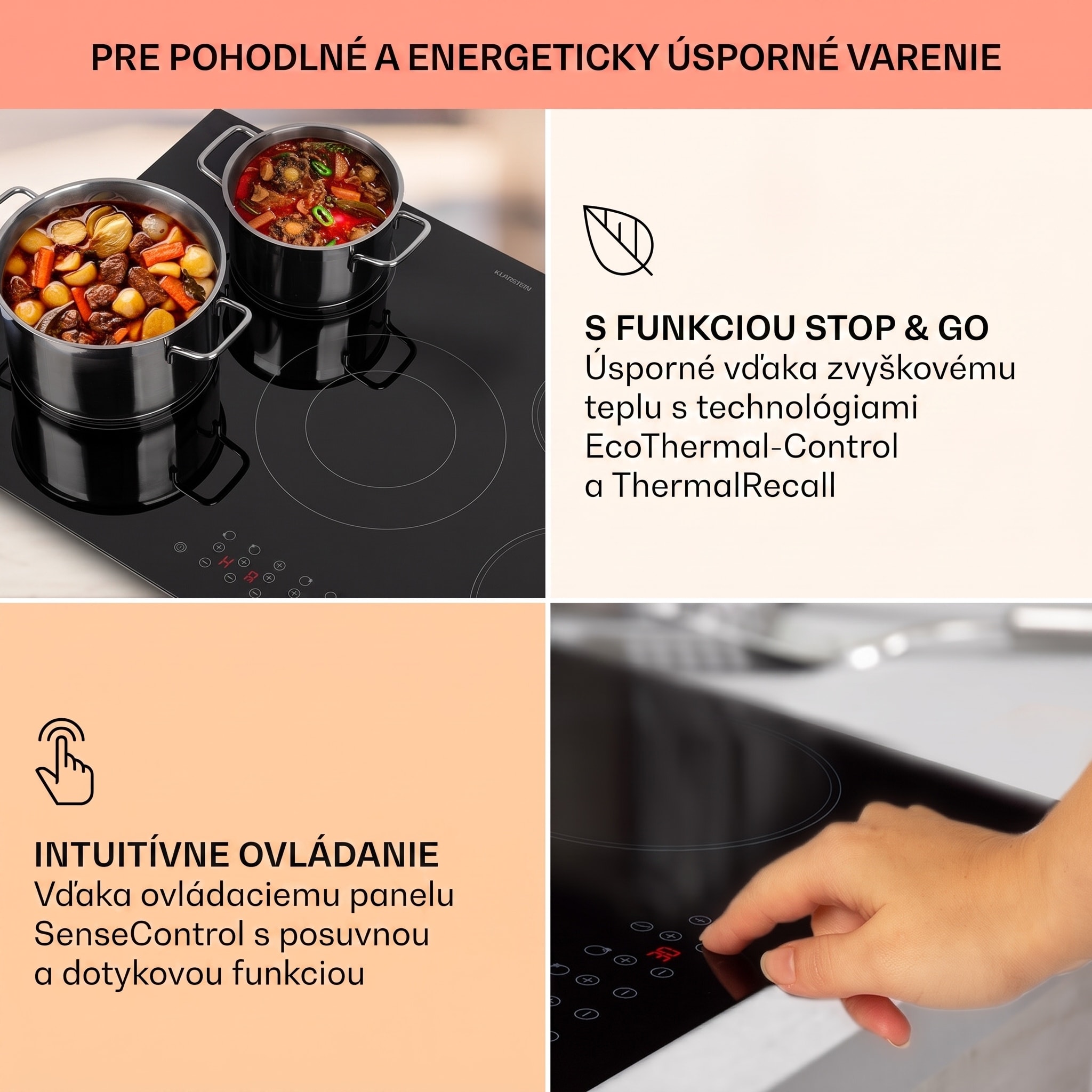 Klarstein Virtuosa 5, vstavaná varná doska, 5 zón, 8200W, sklokeramika – Obrázok 3