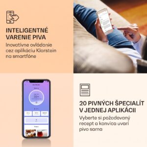Klarstein Brauheld Smart 45, rmutovací kotol, 45 l, 2500 W, 100 °C, obehové čerpadlo, nehrdzavejúca oceľ
