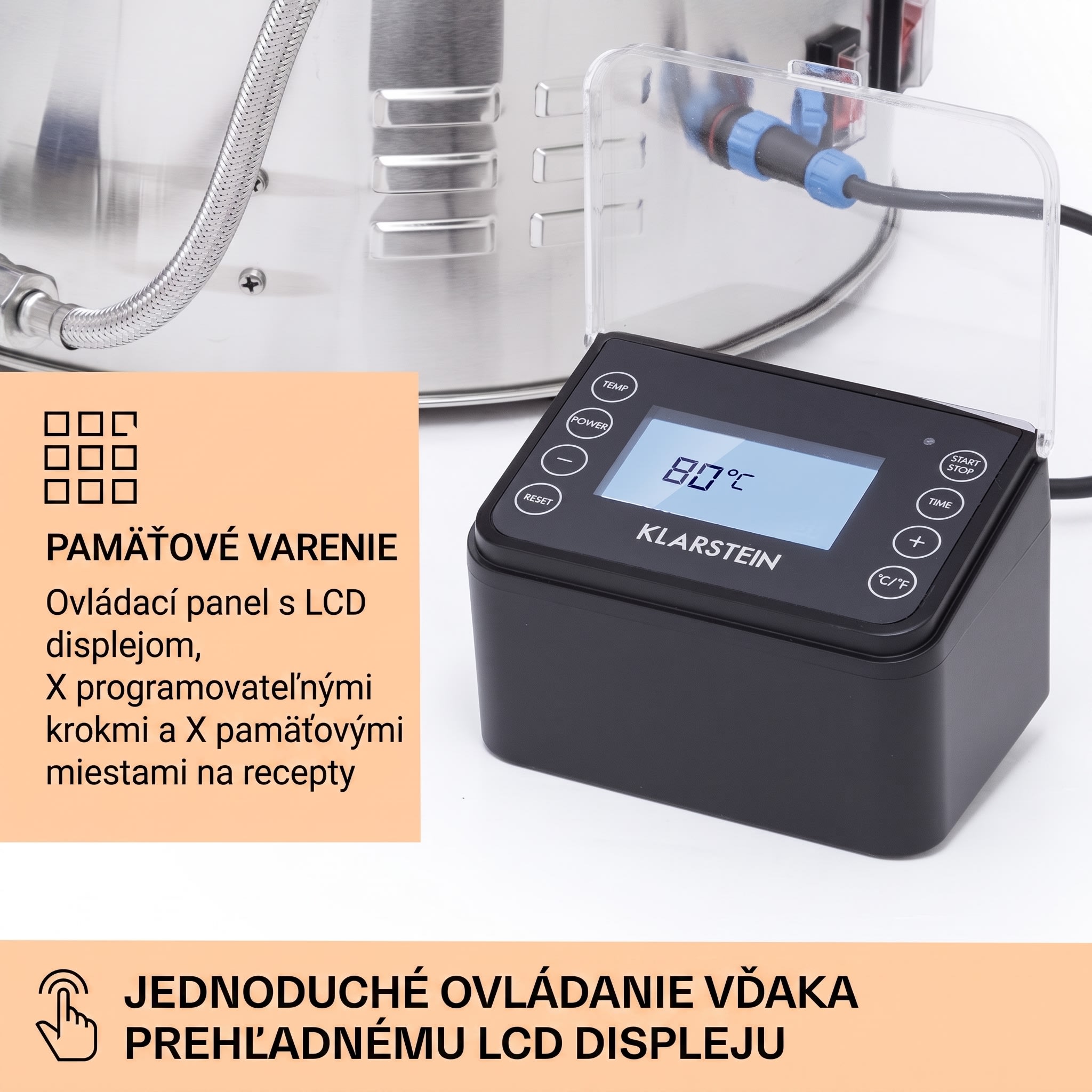 Klarstein Brauheld Smart 45, rmutovací kotol, 45 l, 2500 W, 100 °C, obehové čerpadlo, nehrdzavejúca oceľ – Obrázok 3