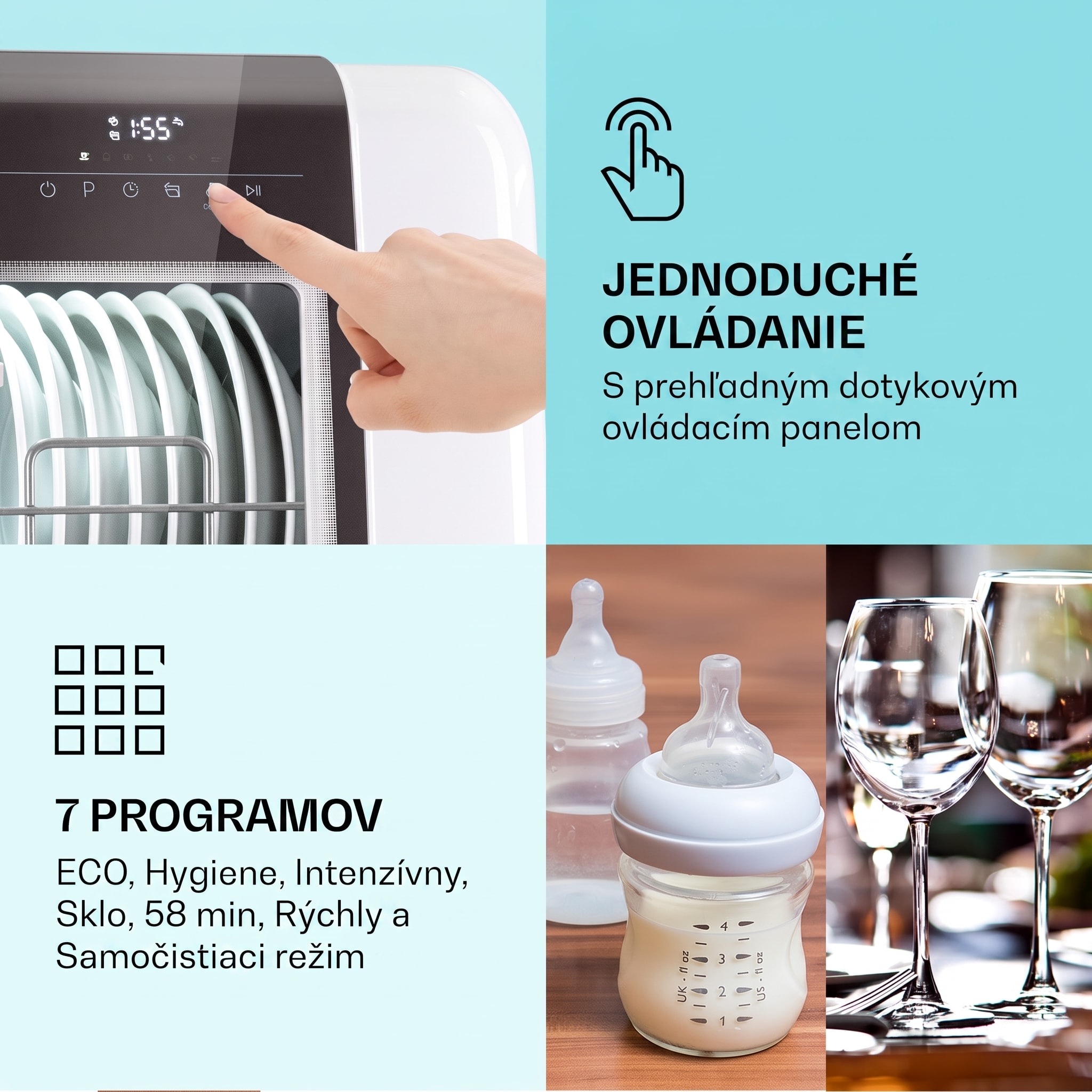 Klarstein Melville 3, umývačka riadu, na 3 súpravy riadu, energet. trieda F, voľne stojaca, bez inštalácie – Obrázok 3