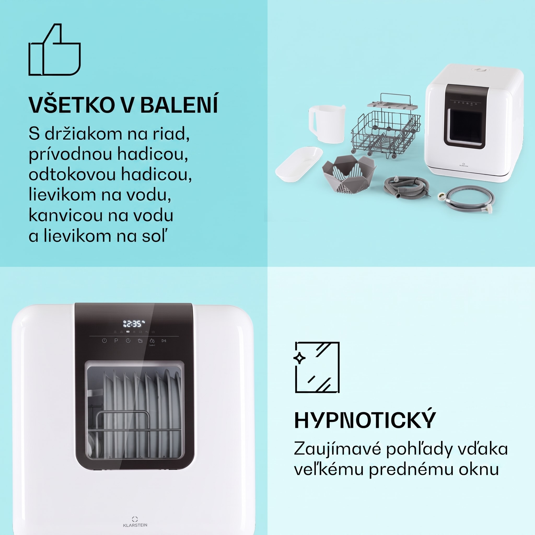 Klarstein Melville 3, umývačka riadu, na 3 súpravy riadu, energet. trieda F, voľne stojaca, bez inštalácie – Obrázok 5