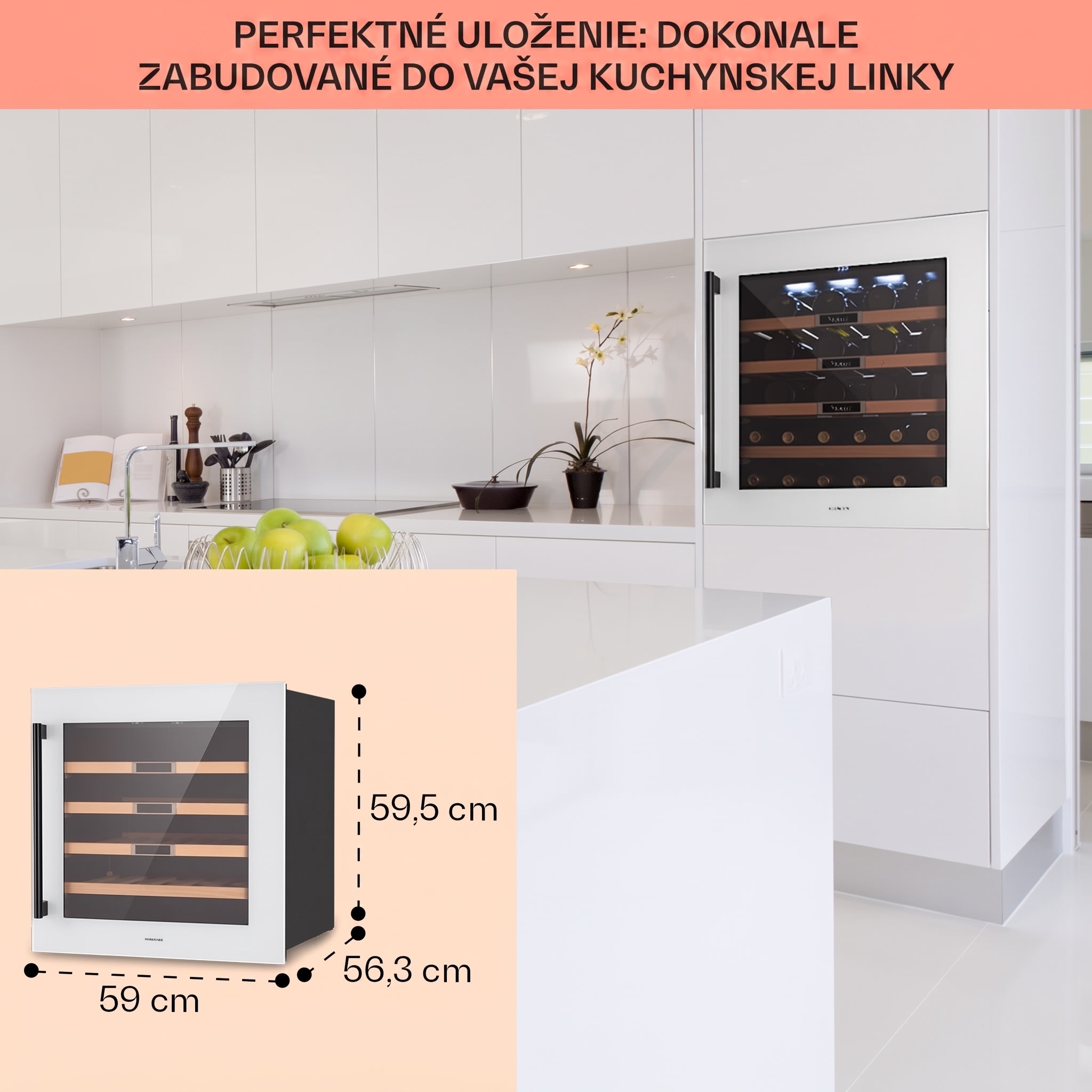 Klarstein Vinsider 36 Built-In Uno, vstavaná vinotéka,92 l, 36 fliaš, nehrdzavejúca oceľ – Obrázok 5