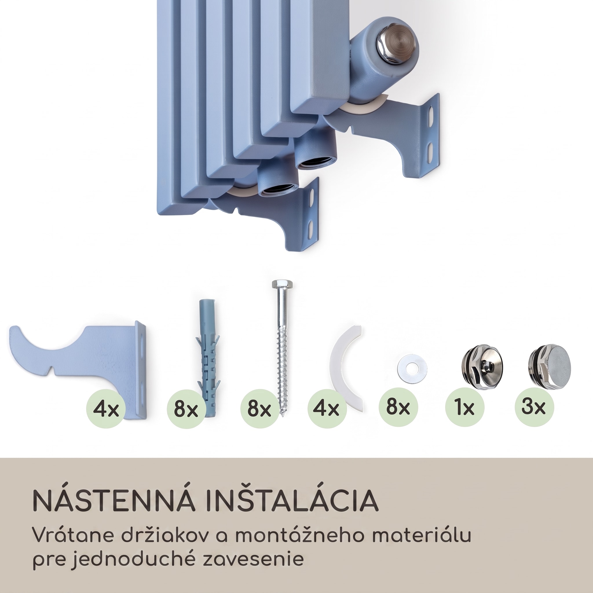 Blumfeldt Delgado, 120 x 25, radiátor, kúpeľňový radiátor, rúrkový radiátor, 508W, teplá voda, 1/2 – Obrázok 3