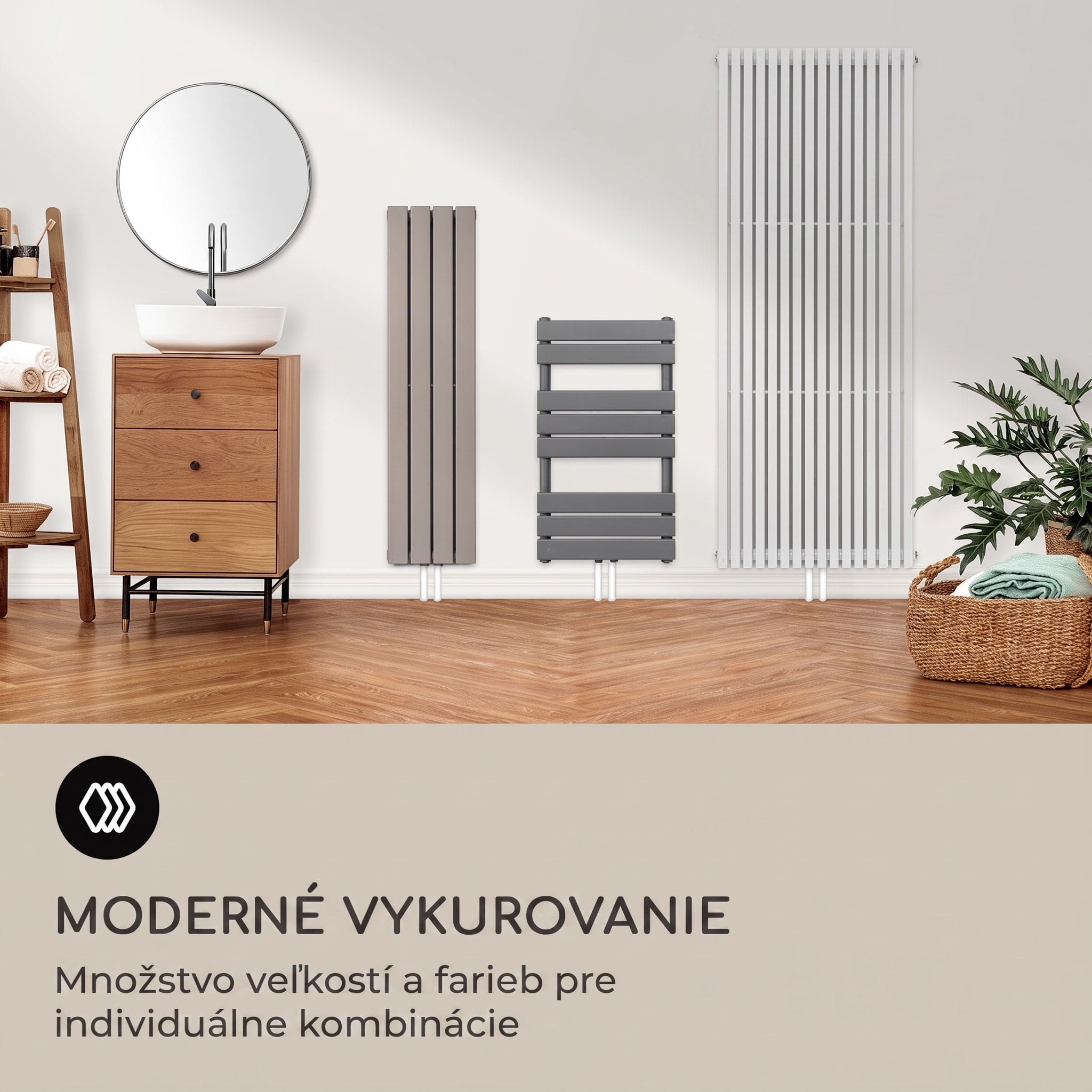 Blumfeldt Fairmont 80 x 45 radiátor 375W teplá voda 3 držiaky na uteráky 1/2 – Obrázok 5