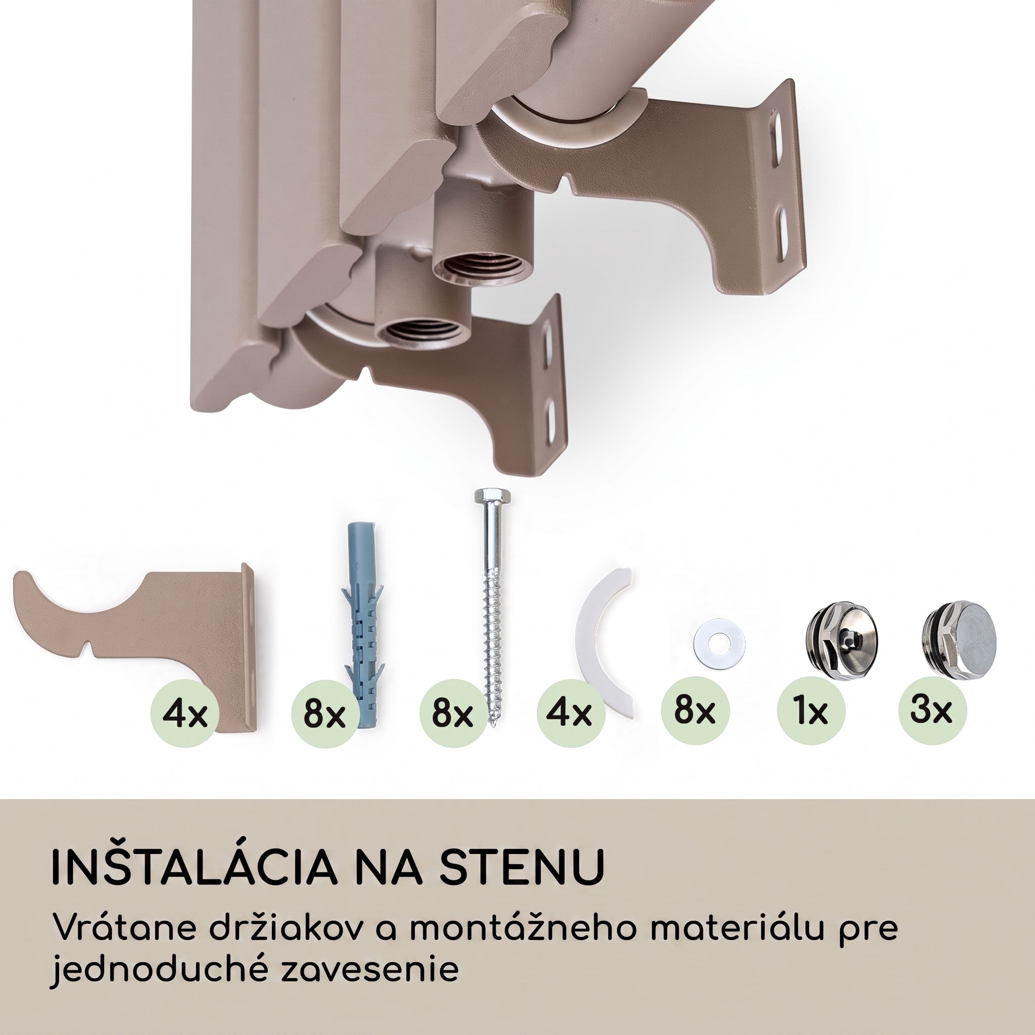 Blumfeldt Ontario 120 x 30 radiátor 1/2" bočné pripojenie, nástenná inštalácia, 380 watt – Obrázok 2