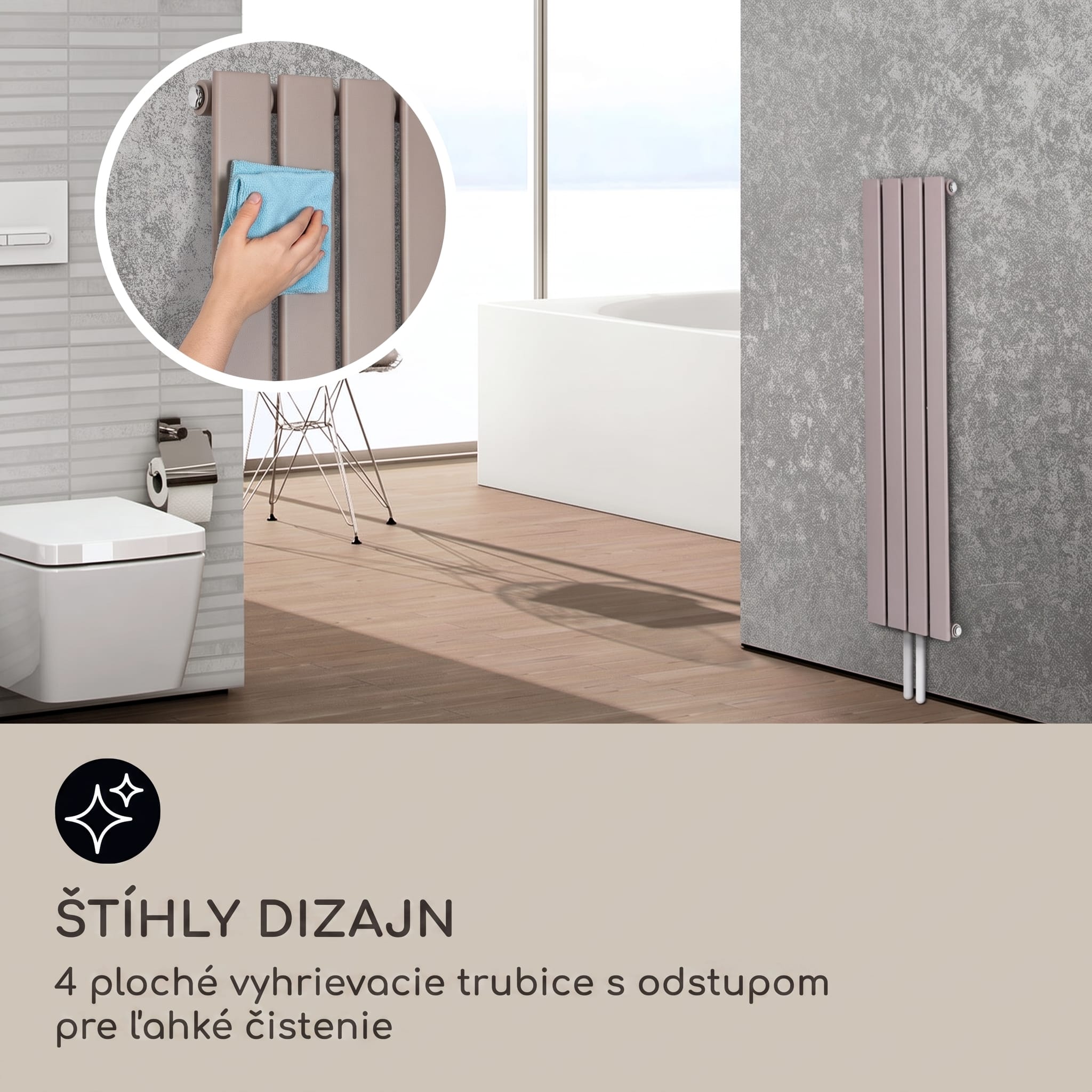 Blumfeldt Ontario 120 x 30 radiátor 1/2" bočné pripojenie, nástenná inštalácia, 380 watt – Obrázok 3