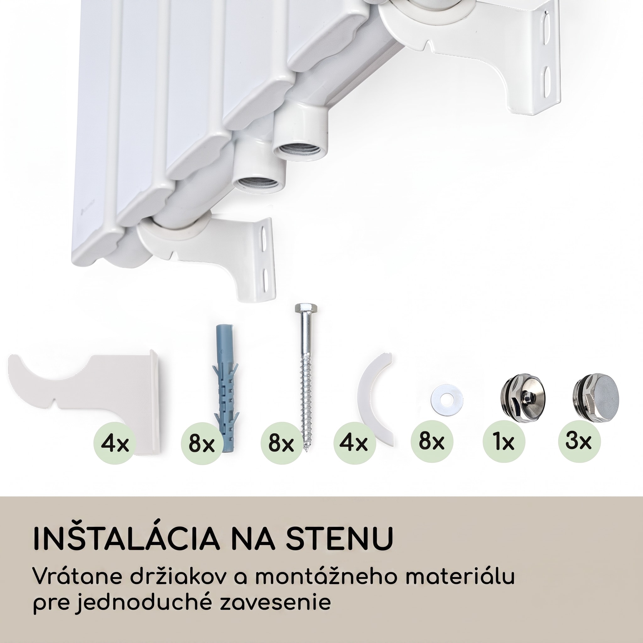 Blumfeldt Ontario 120x45 radiátor 1/2" bočné pripojenie, nástenná inštalácia, 485 W – Obrázok 2