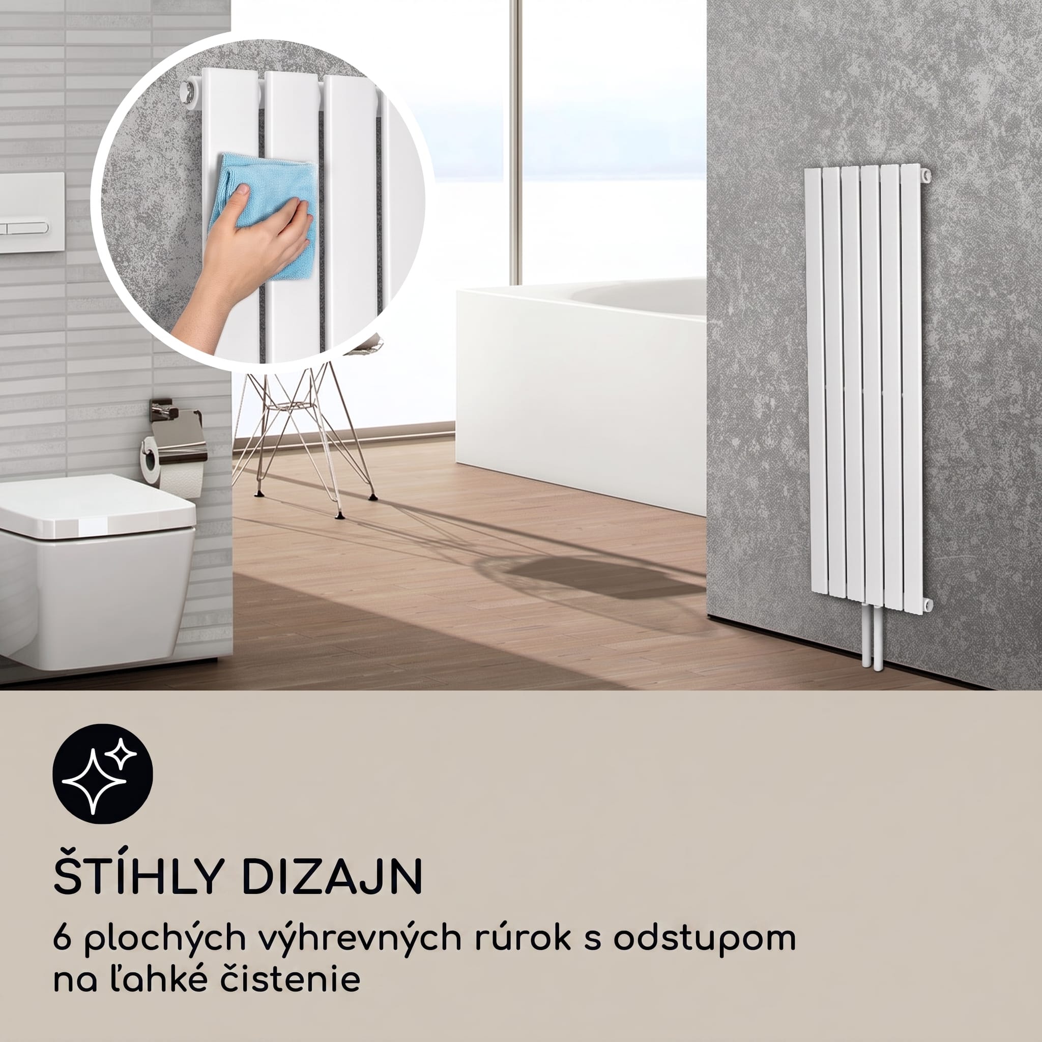 Blumfeldt Ontario 120x45 radiátor 1/2" bočné pripojenie, nástenná inštalácia, 485 W – Obrázok 3