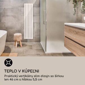 Blumfeldt Ontario 180 x 45 radiátor 1/2" bočné pripojenie, nástenná inštalácia, Slim, 485 watt