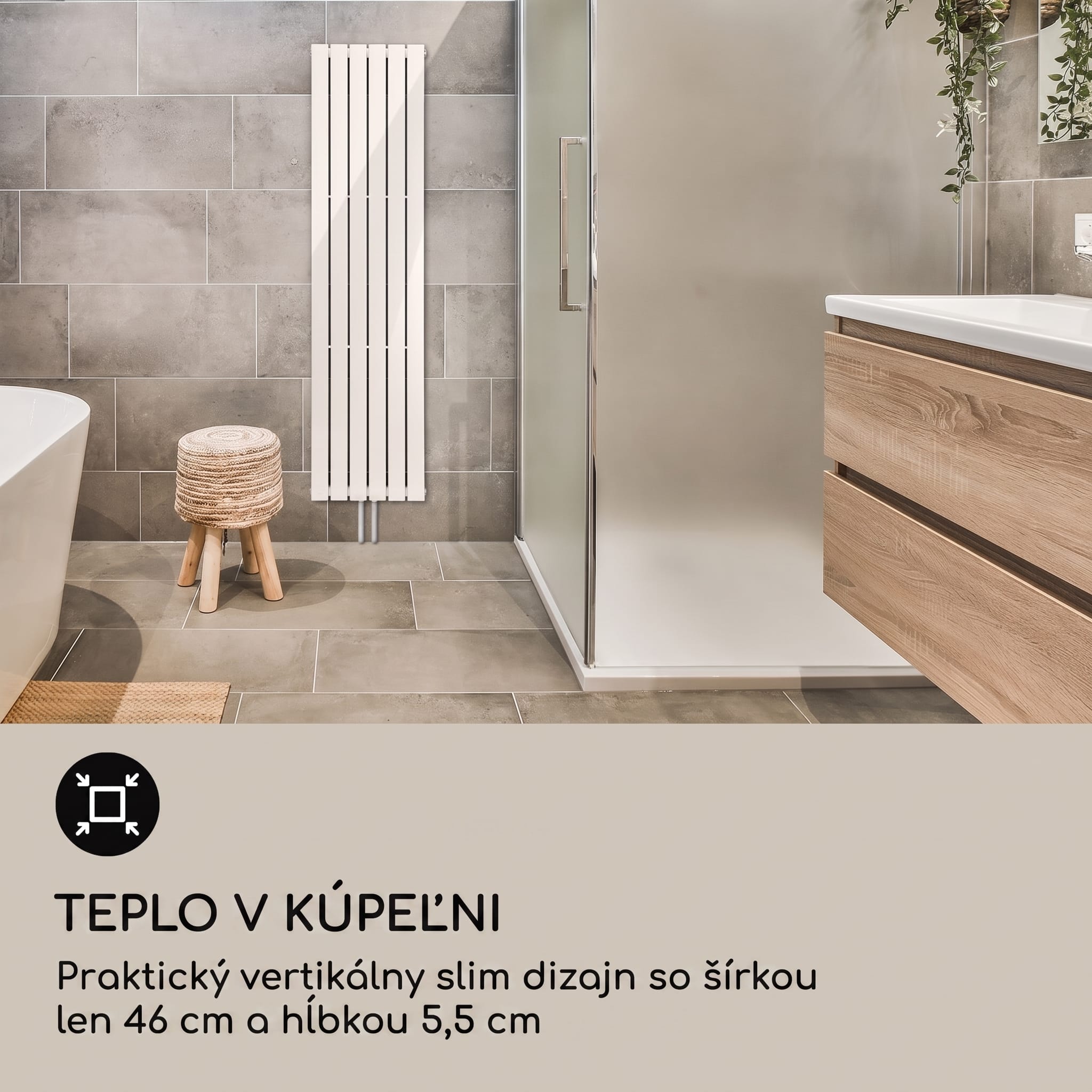 Blumfeldt Ontario 180 x 45 radiátor 1/2" bočné pripojenie, nástenná inštalácia, Slim, 485 watt