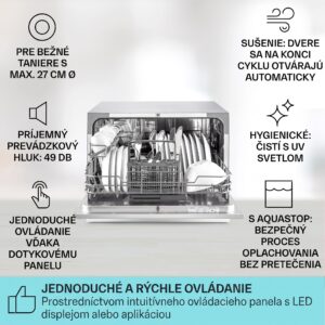 Klarstein Havasia UV 6, umývačka riadu, UV svetlo, 1380 W, voľne stojaca
