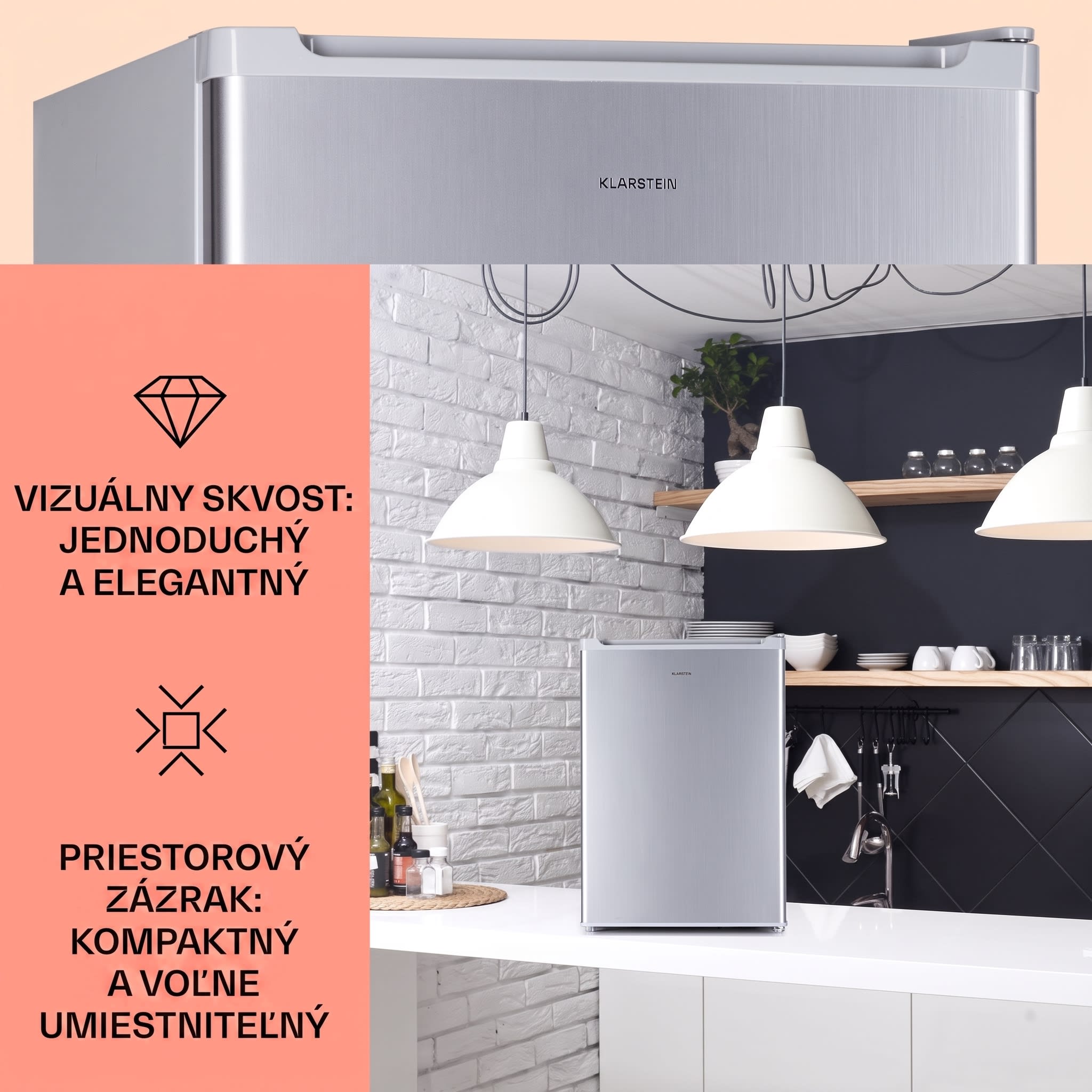 Klarstein Fargo 67 chladnička minibar 67 litrov / 4 litre mraznička kompaktná – Obrázok 2