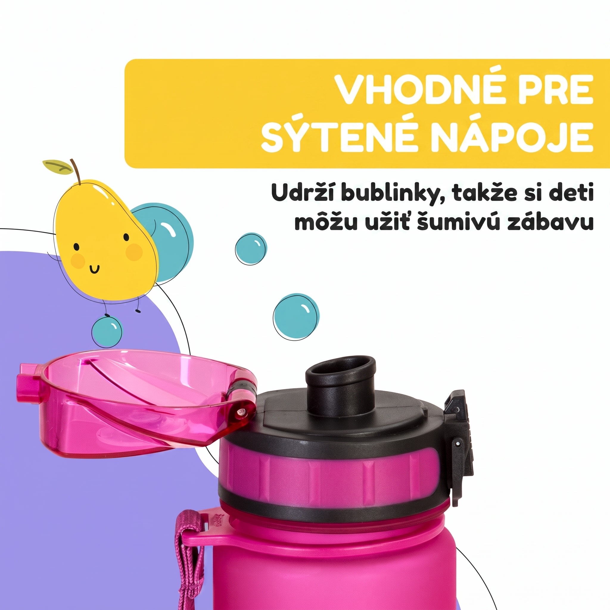 Klarstein Schmatzfatz Wakaba fľaša na pitie | 400 ml | Tritan | Popruh na prenášanie | Bez BPA – Obrázok 3