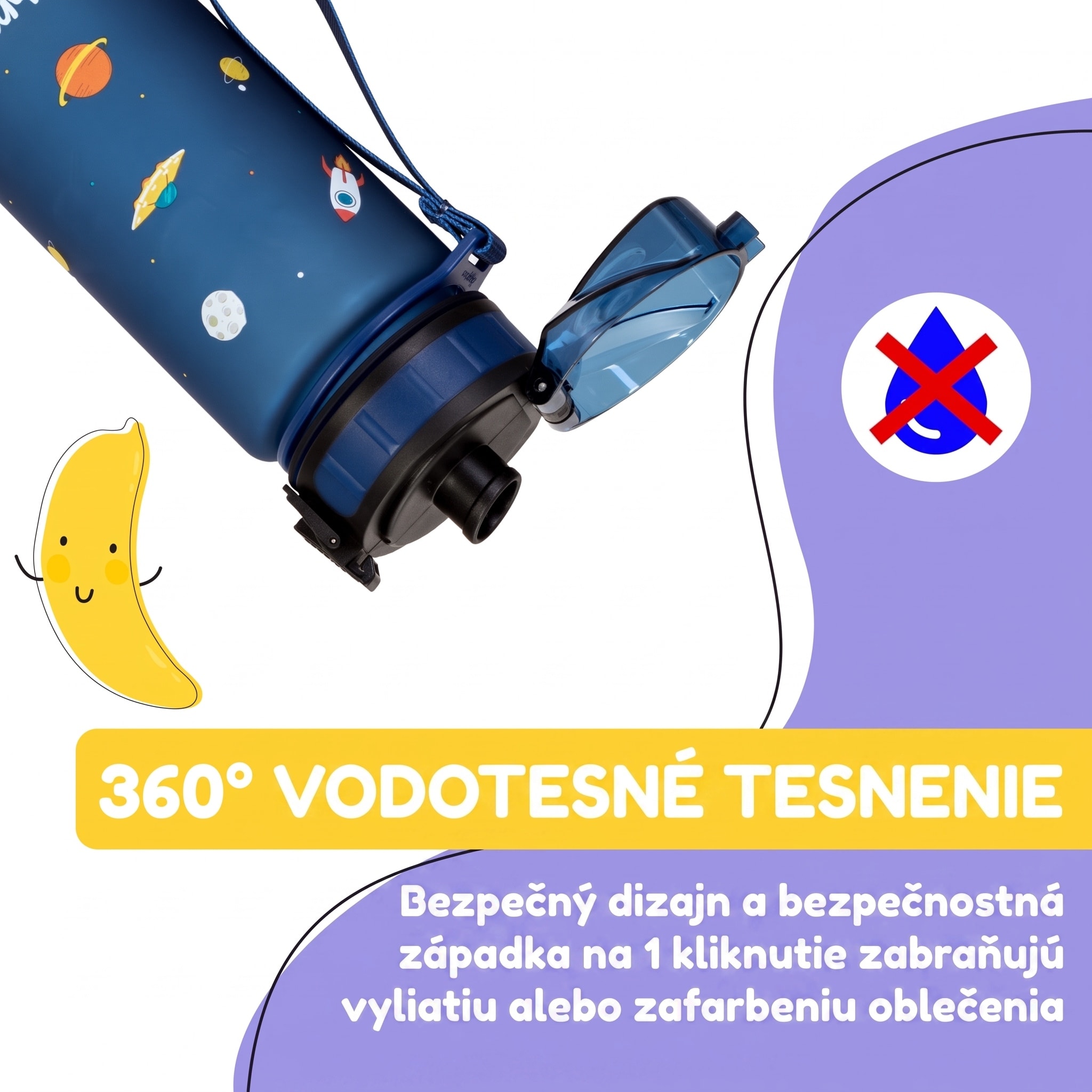 Klarstein Schmatzfatz Wakaba fľaša na pitie | 400 ml | Tritan | Popruh na prenášanie | Bez BPA – Obrázok 2