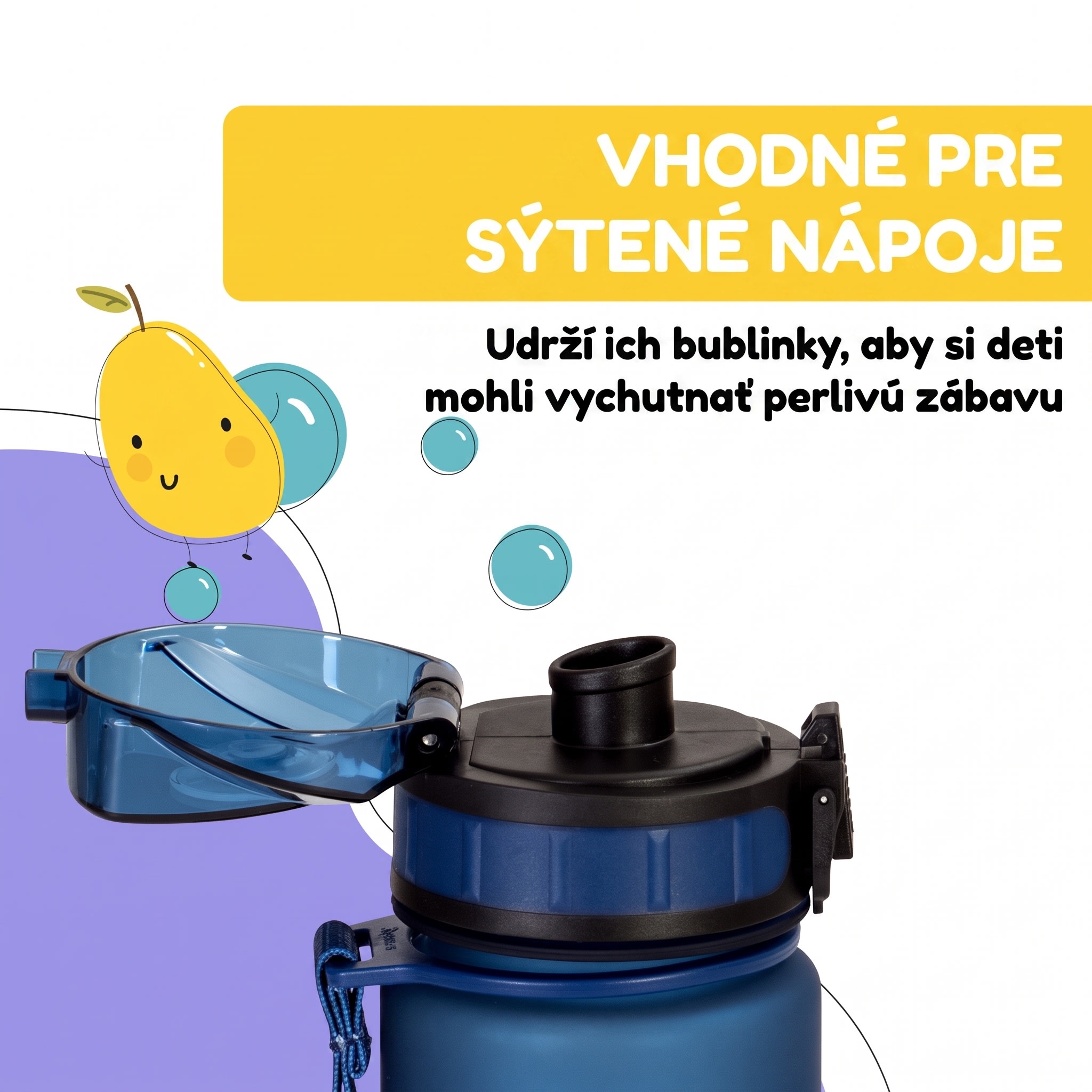 Klarstein Schmatzfatz Wakaba fľaša na pitie | 400 ml | Tritan | Popruh na prenášanie | Bez BPA – Obrázok 3