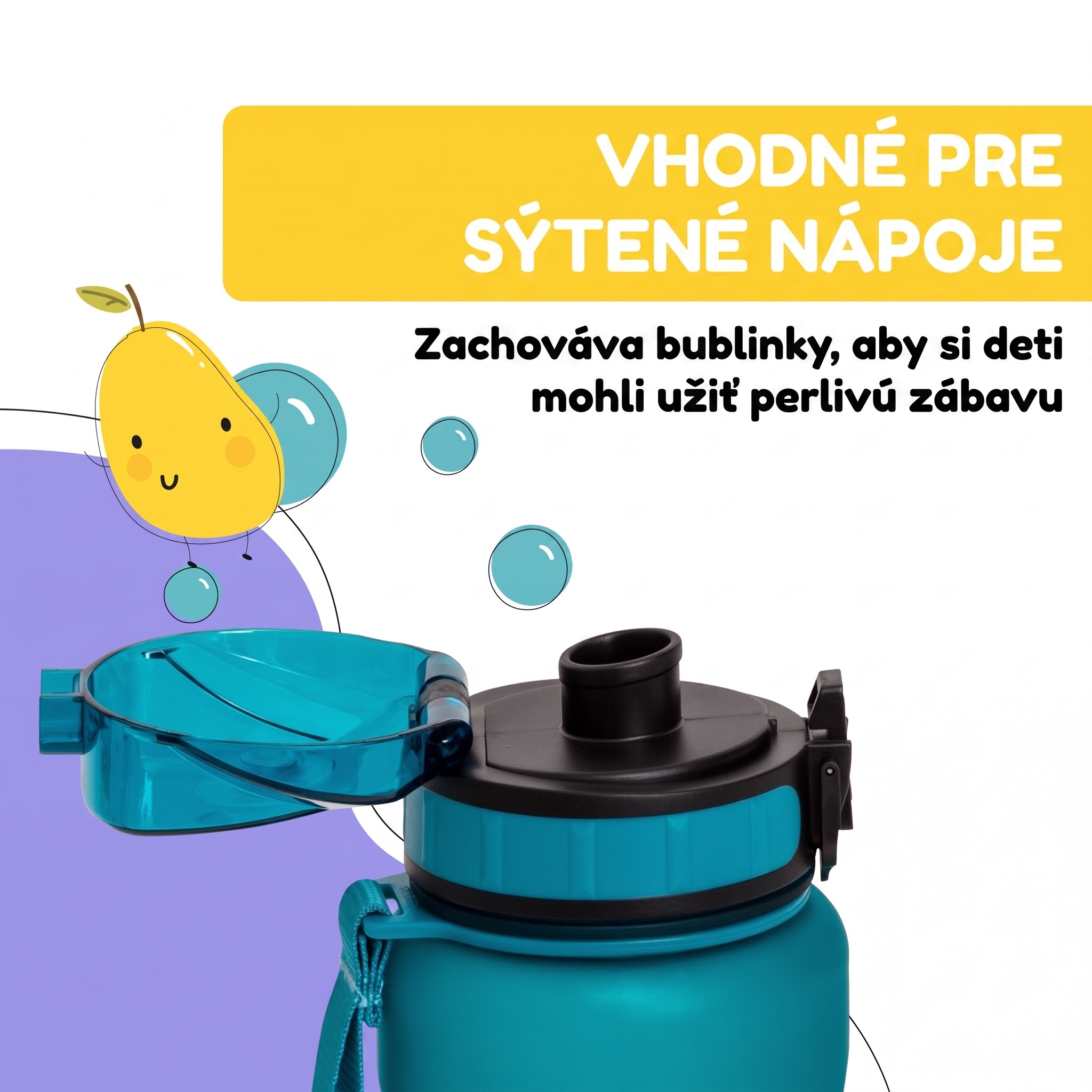 Klarstein Schmatzfatz Wakaba fľaša na pitie | 800 ml | Tritan | Popruh na prenášanie | Bez BPA – Obrázok 3