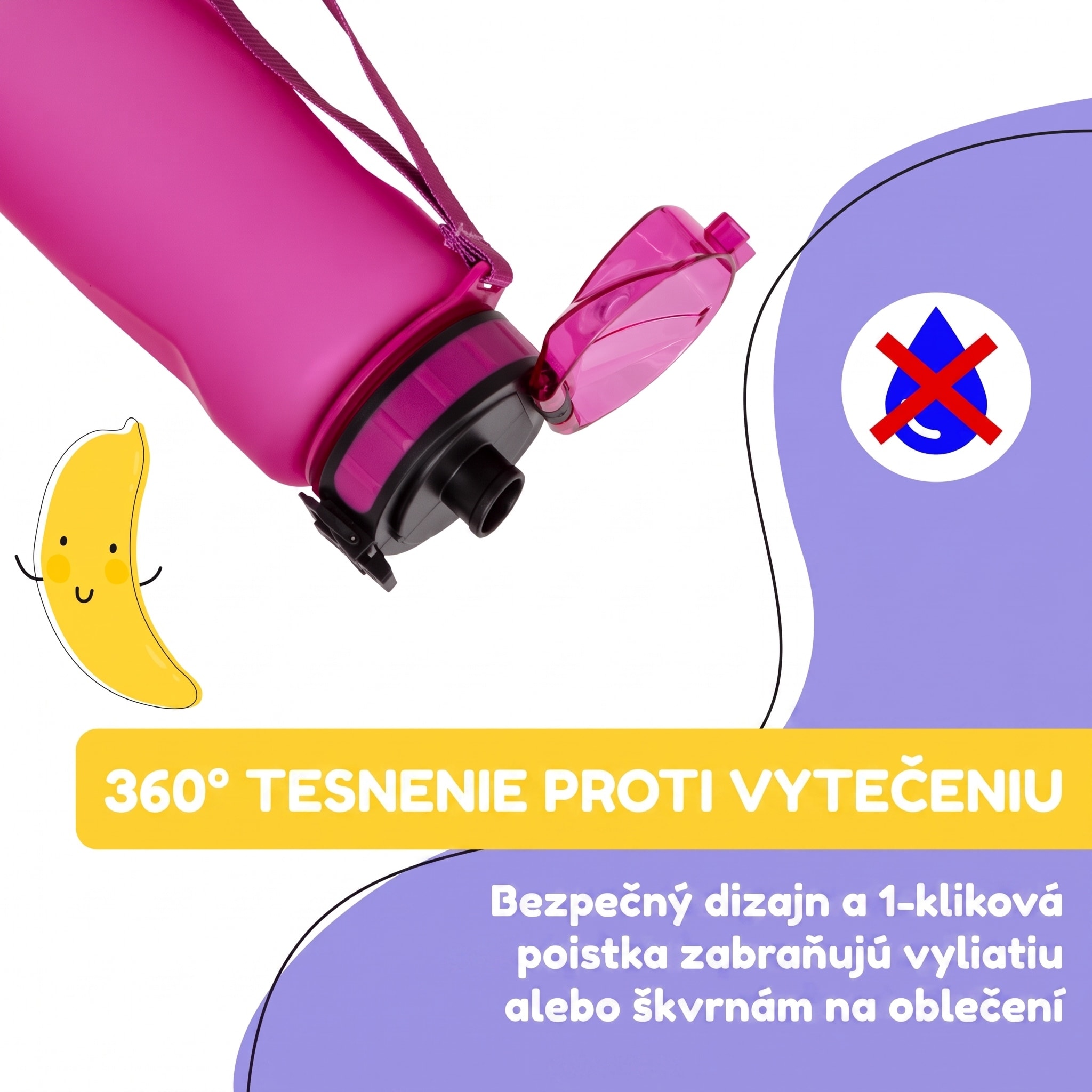 Klarstein Schmatzfatz Wakaba fľaša na pitie | 800 ml | Tritan | Popruh na prenášanie | Bez BPA – Obrázok 2