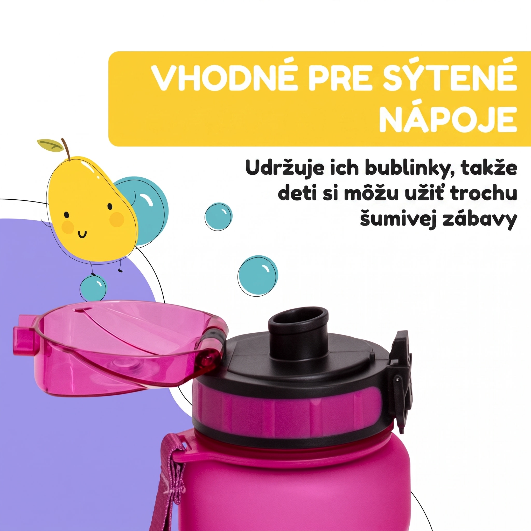 Klarstein Schmatzfatz Wakaba fľaša na pitie | 800 ml | Tritan | Popruh na prenášanie | Bez BPA – Obrázok 3