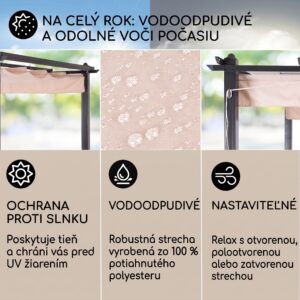blumfeldt Pantheon pergola | 3 x 4 m | odolná voči poveternostným vplyvom | UV ochrana | celoročné použitie