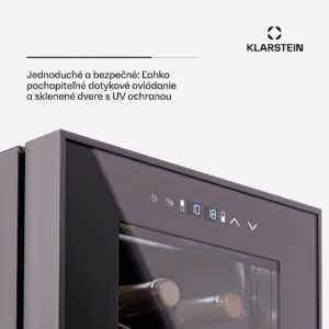 Klarstein Shiraz 27 Duo, chladnička na víno, 2 zóny, 83 l/27 fliaš, 5-18 / 5-18 °C, dotykové ovládanie