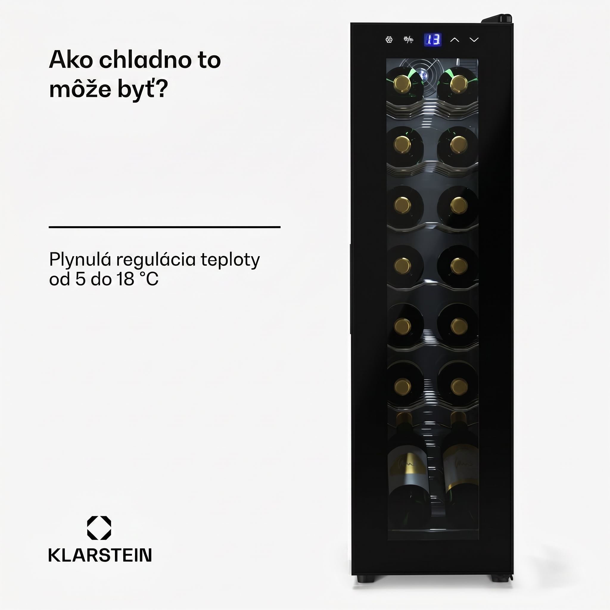 Klarstein Shiraz 14 Slim Uno vinotéka 14 fliaš 5 - 18 °C dotykové ovládanie