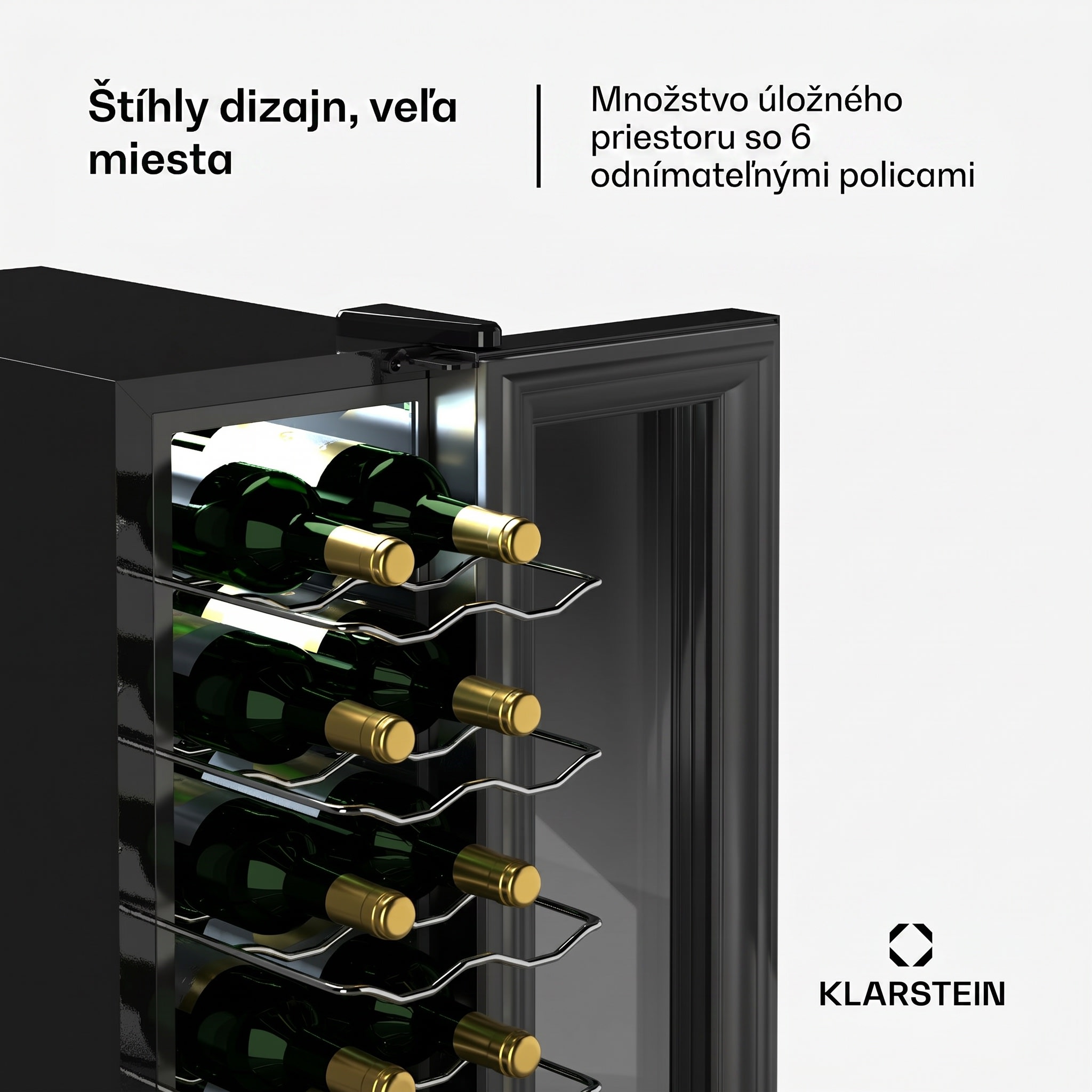 Klarstein Shiraz 14 Slim Uno vinotéka 14 fliaš 5 - 18 °C dotykové ovládanie – Obrázok 2