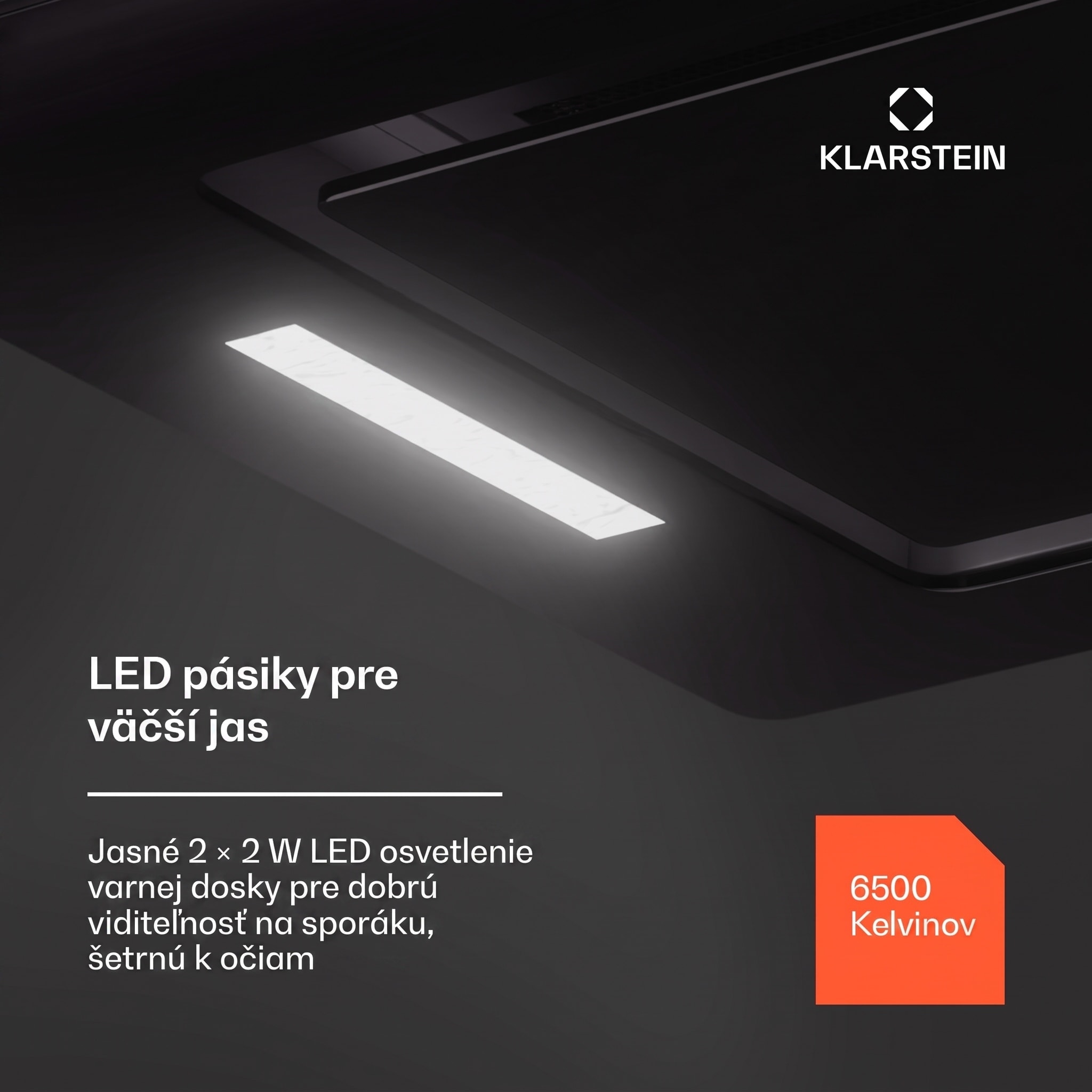 Klarstein Hektor Eco, digestor, 52 cm, 466 m³/h, dotykové ovládanie, sklo – Obrázok 3