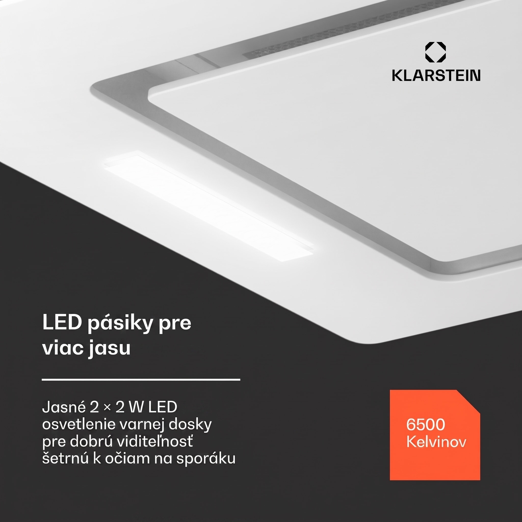 Klarstein Hektor Eco, digestor, 52 cm, 446 m³/h, dotykové ovládanie, sklo – Obrázok 3