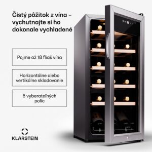 Klarstein Shiraz Premium Smart 18, Chladnička na víno na 18 fliaš