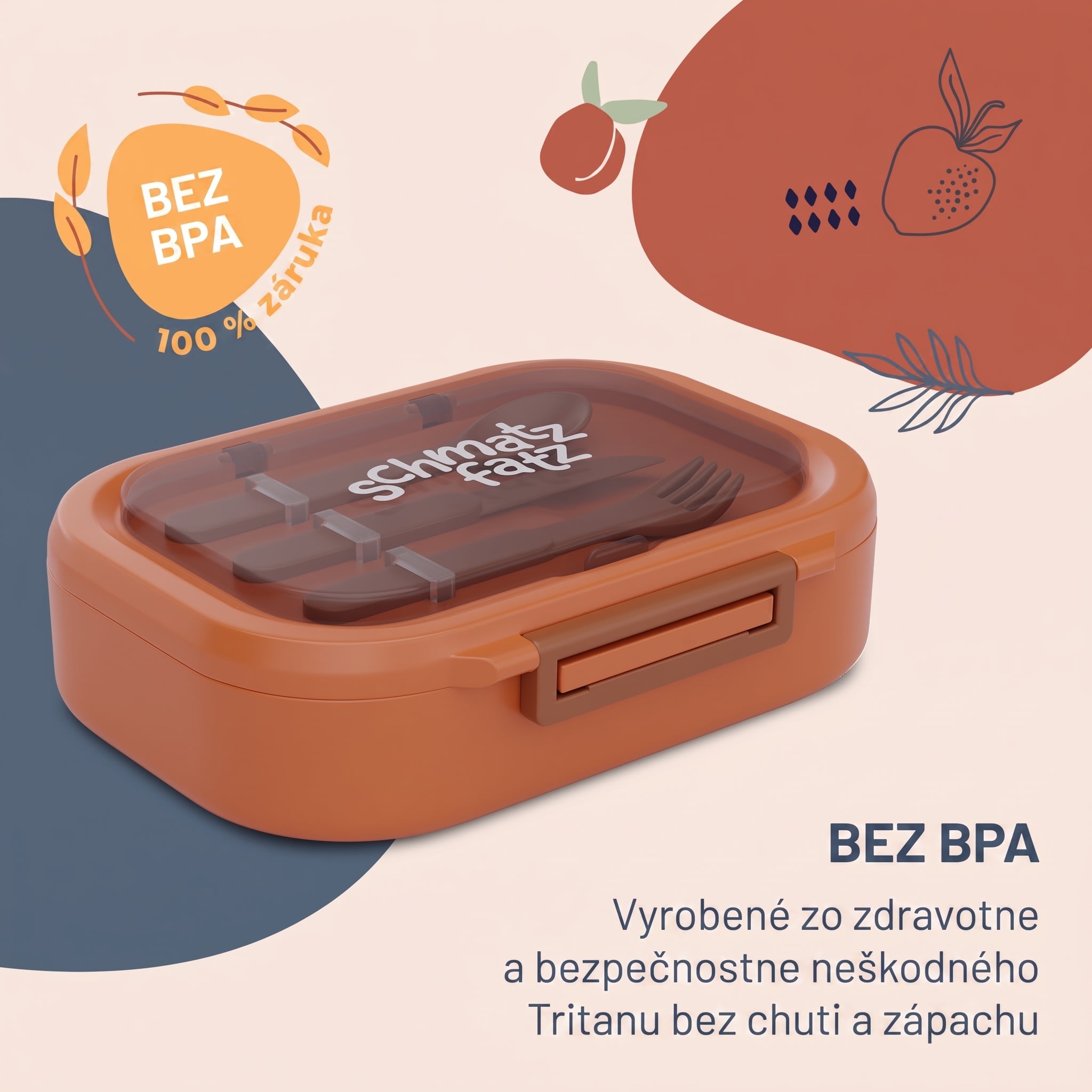 Klarstein Bunko, desiatový box, 3 priehradky, 3-dielny príbor Rozmery: cca 21 x 14,5 x 5,5 cm (Š x V x H) – Obrázok 2