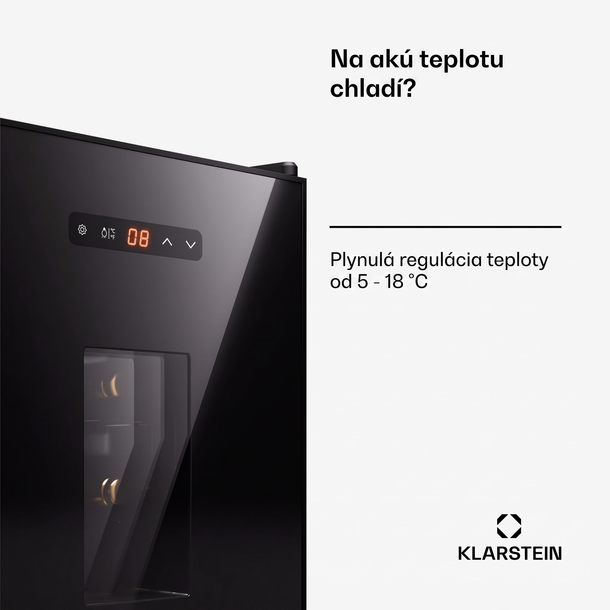 Klarstein Silent Vino 16 Uno, Chladnička na víno, 1 zóna / 16 fliaš – Obrázok 2