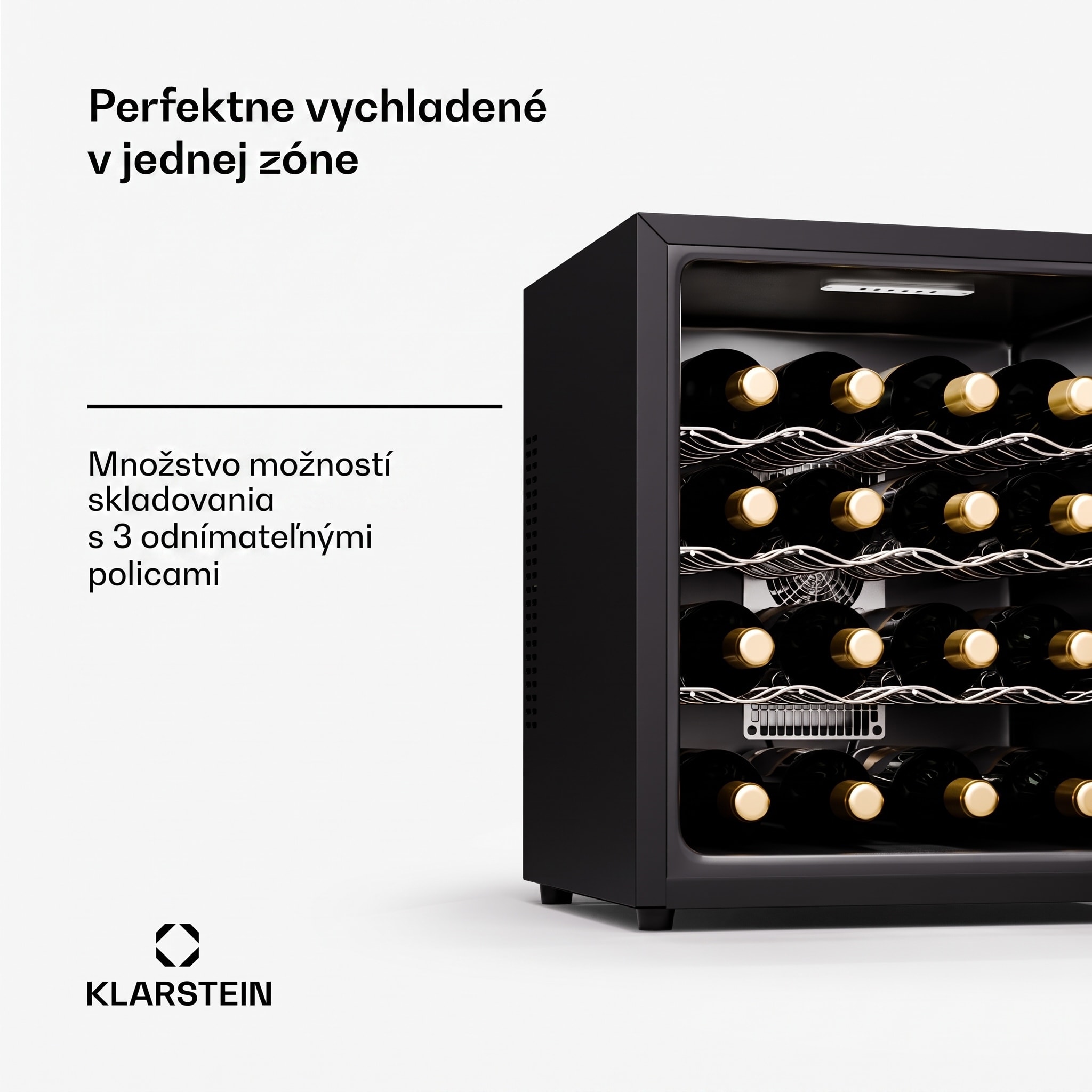 Klarstein Silent Vino 16 Uno, Chladnička na víno, 1 zóna / 16 fliaš – Obrázok 3