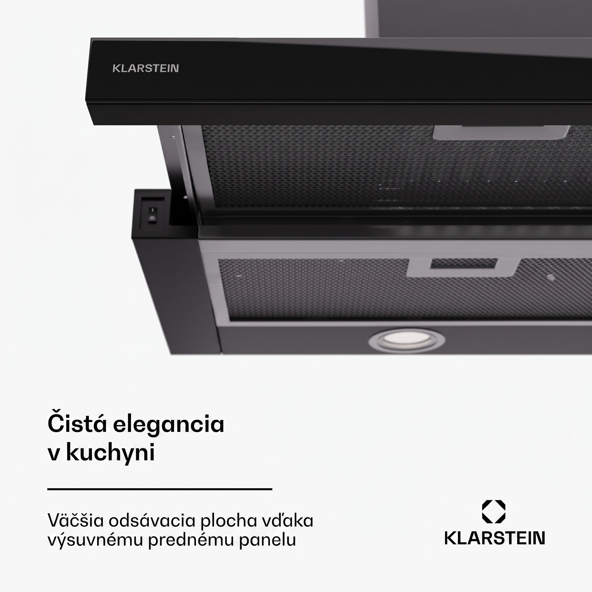 Klarstein Mariana 90 Neo nízkoprofilová digestoř 491 m³/h odtah/recirkulace LED EEK C